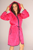 Szlafrok De Lafense 313 Desiree zamek S-2XL damski malinowy