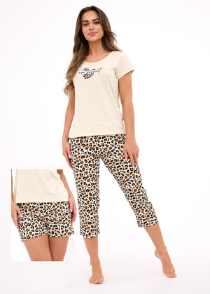 Piżama Cornette 665/454 I Am Perfect 2 trzyczęściowa damska S-2XL beżowy