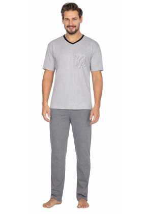 Piżama Regina 456/24 kr/r M-XL męska jasny melange
