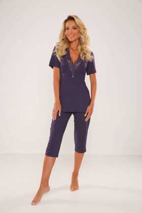 Piżama De Lafense 642 Noela kr/r S-2XL szary