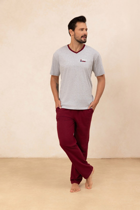 Piżama Regina 498 kr/r M-XL Z25/26 męska melanż jasny