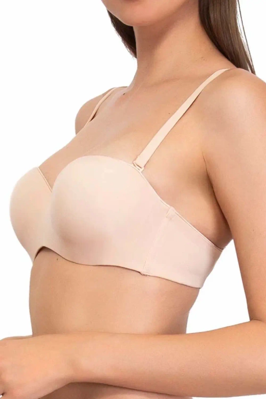 Biustonosz Bardotka Gładki Samonośny Fantastic 1580, cipria/beż