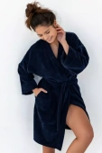 Szlafrok SOFT miękki i kobiecy NAVY BLUE, granatowy