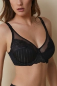 Miękki biustonosz z koronką MARILUZ soft, negro-czarny