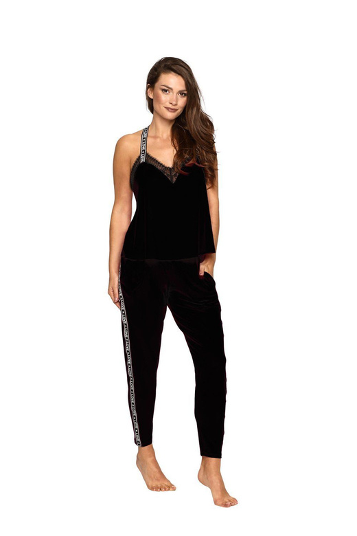 P-695 SET Piżama 3-częściowa koszulka+spodenki+spodnie, czerń