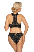 GIZELA TOP koronkowa ozdobny tył, czerń