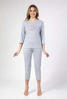 Piżama Regina 678 3/4 2XL-3XL Z24/25 damska jasny melange