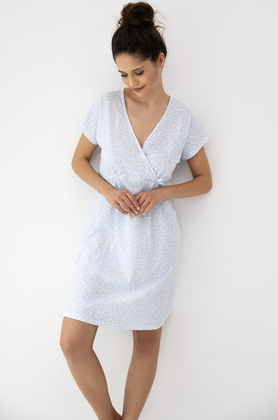 Koszula Sensis Michaela kr/r biały-niebieski