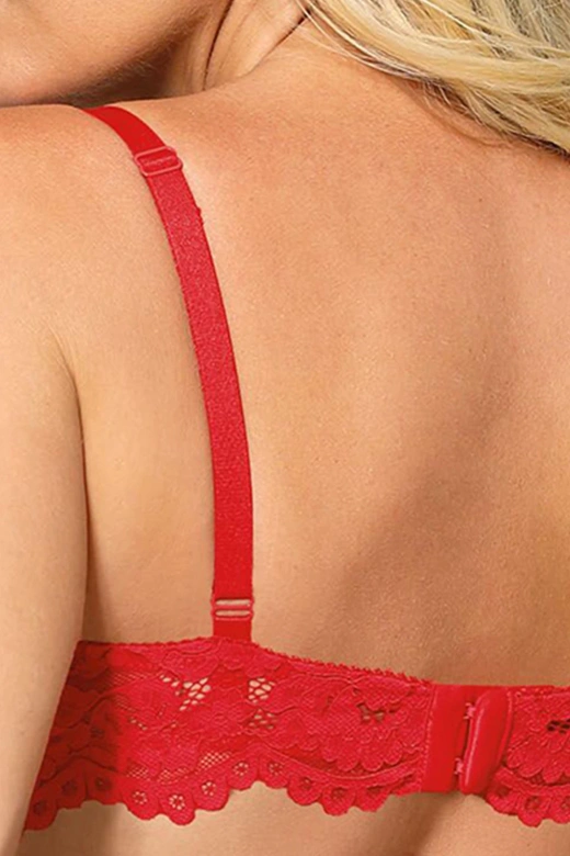Biustonosz miękki NEWIA SOFT RED, koronka czerwony