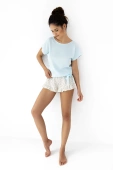 Krótka piżama 100% bawełna Areta, błękitna