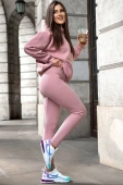 Modny komplet damski/dres ze legginsami OSEYE, pudrowy róż