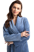 Szlafrok Luna 371 Velour M-XL damski błękitny