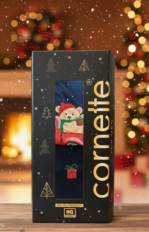 Komplet Cornette 914/01 Świąteczny Gift M-2XL granatowy