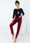 Piżama Sensis Lucy 3/4 Christmas S-XL granatowy-czerwony