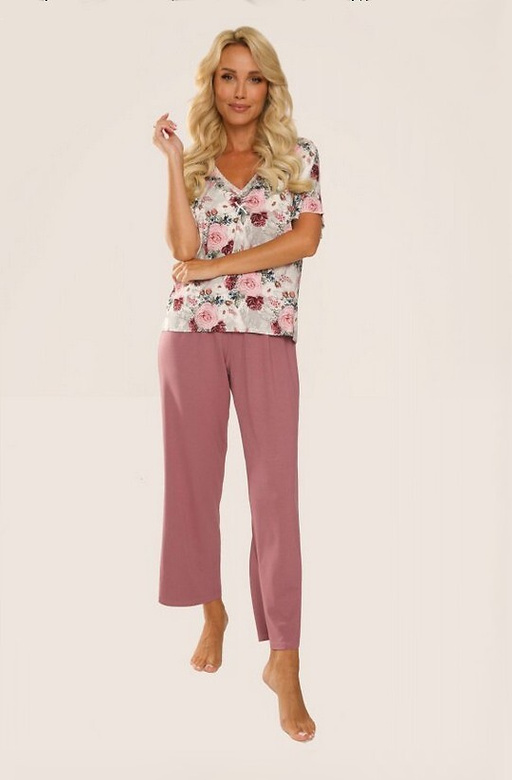 Piżama De Lafense 720 Finessa kr/r 3XL-4XL jagodowy