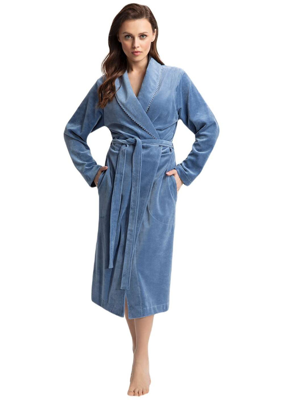 Szlafrok Luna 371 Velour 4XL damski bordowy