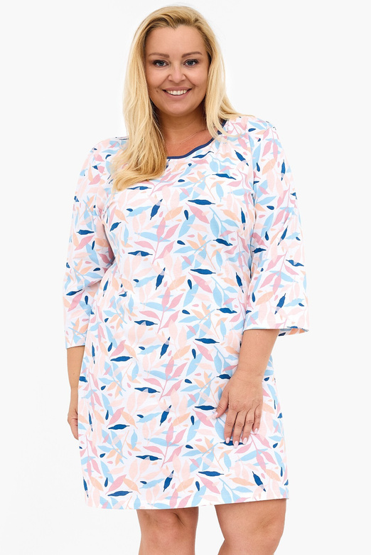 Koszula Cornette 464/457 Hannah 2 3/4 3XL-5XL damska biały-różowy
