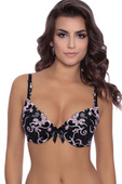 Biustonosz push-up FLORENCE PINK z różowym haftem