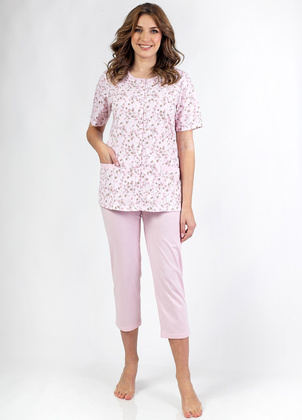 Piżama Regina 694 kr/r 2XL-3XL W25 damska rozpinana różowy