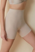 Modelujące bezszwowe figi z długimi nogawkami Faja Pantalón 504, tierra-beż