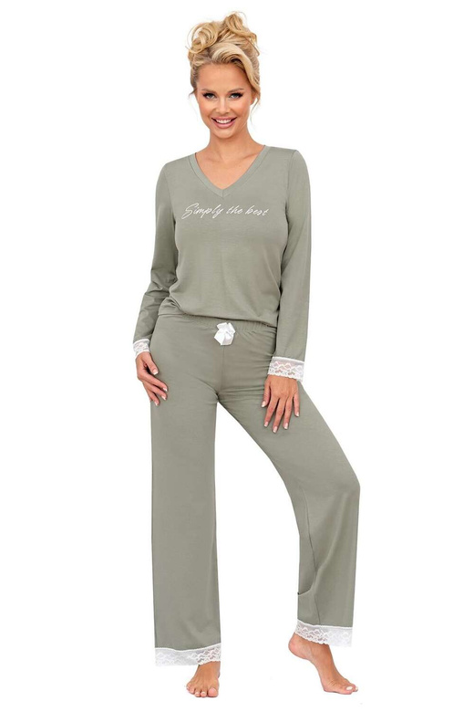 Piżama Donna Simply Long dł/r S-2XL oliwkowy