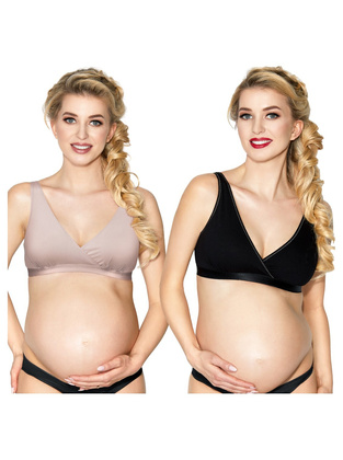 Biustonosz soft bez fiszbin Mitex Lilly A'2 black-pink