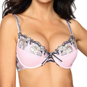 Biustonosz push-up NATALI PINK róż z czernią