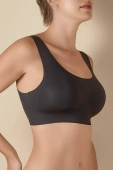 Biustonosz Wygodny Top Codzienny Bezszwowy Olivia, negro-czarny