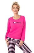 Piżama Donna Sleep Long dł/r S-2XL fuksja