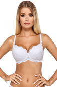 Biustonosz push-up KATIA z kokardką, biały