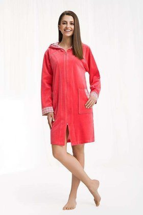 Szlafrok Luna 289 M-2XL damski koralowy