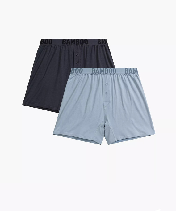 Bokserki Atlantic 2MBX-076 Bamboo A'2 S-2XL niebieski-grafitowy