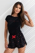 Piżama damska krótka WHIPSTER z wiskozy, czarna