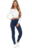 Klasyczne legginsy wysoki stan RDL1000-018, granatowe