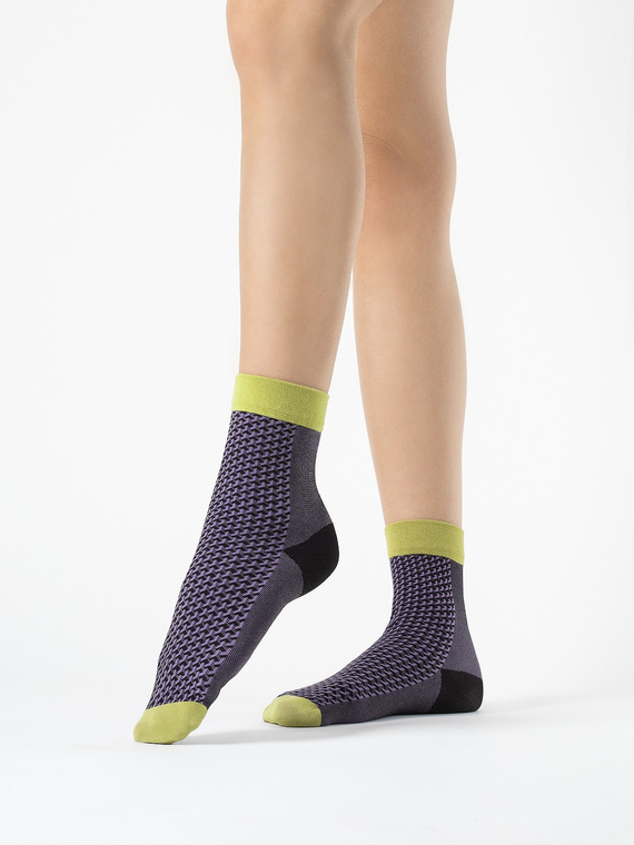 Skarpetki Fiore G 1118 Op-Art 40 den cappuccino