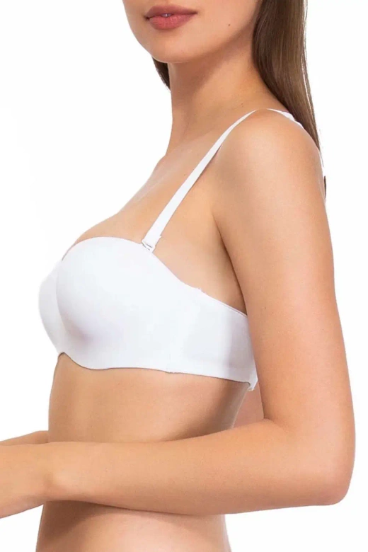 Biustonosz Bardotka Gładki Samonośny Fantastic 1580, bianco/biały