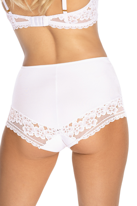 Figi brief GIZELA z koronką, polskie, białe