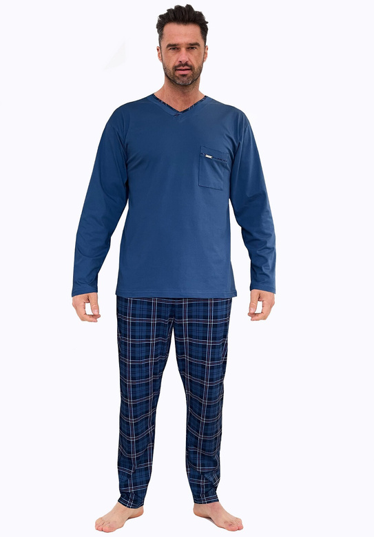 Piżama Cornette 122/210 Victor dł/r M-2XL męska granatowy