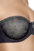 Biustonosz bez ramiączek na fiszbinach SANDRA, negro-czarny