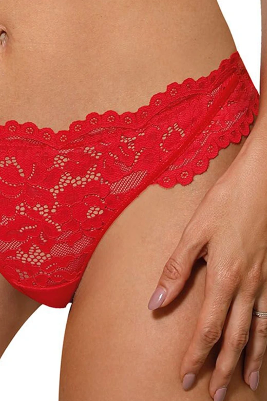 NEWIA RED Stringi z koronką, czerwony