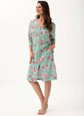 Szlafrok Luna 392 3XL L24 damski szary kwiaty