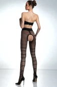 DOMINATRICE 20DEN Rajstopy erotyczne otwarty krok modny wzór AMOUR, czarny