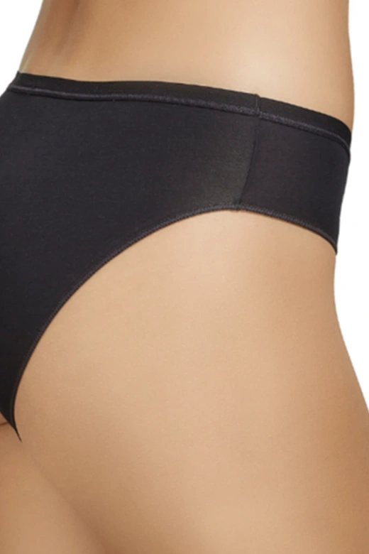 Dwupak klasycznych bawełnianych fig typu bikini 400, negro-czarne