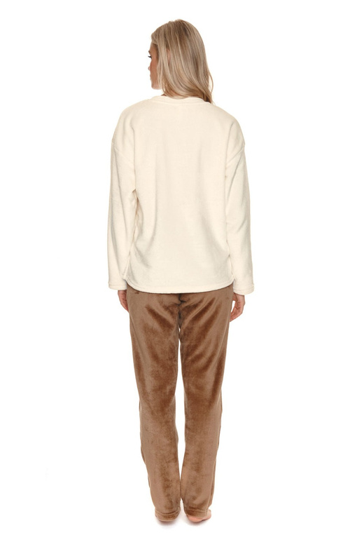 Mega ciepła piżama damska polar polska 4535, beżowy