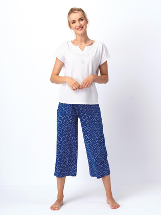 Piżama Key LNS 623 A25 kr/r S-XL biały-granatowy