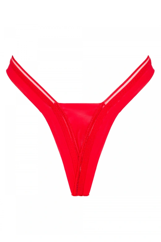 Stringi z Wysokim Stanem z Gipiurą i Paseczkami Larisya, czerwone