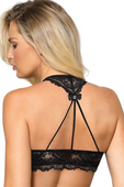 Biustonosz push-up  SEFIA z koronką, czerń