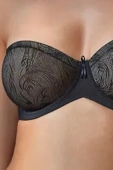 Biustonosz bez ramiączek na fiszbinach SANDRA, negro-czarny