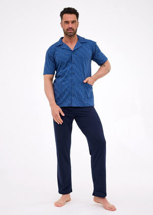 Piżama Cornette 318/57 kr/r S-2XL rozpinana jeans