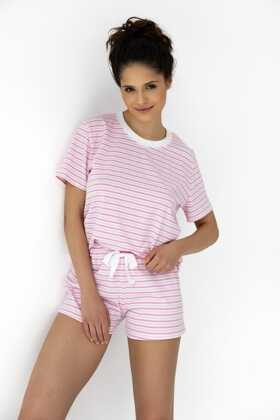 Piżama Sensis Lorena kr/r S-XL różowy-paski